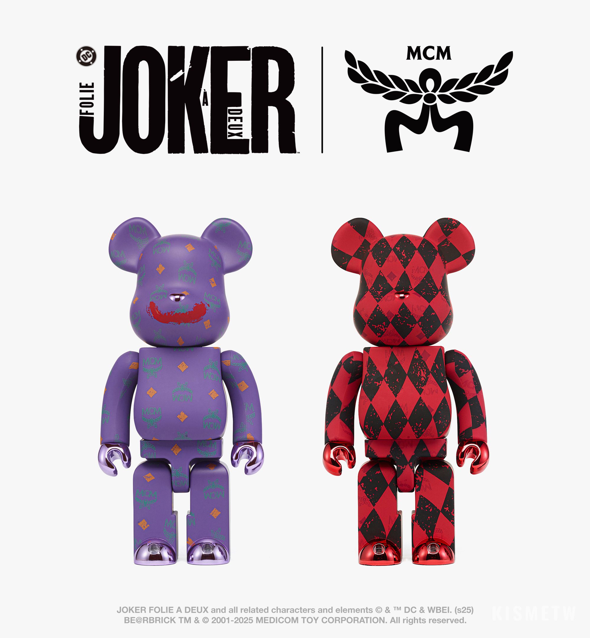 2MCM × BE@RBRICK 2025合作推出《小丑JOKER》與《小丑女HARLEY QUINN》限量設計