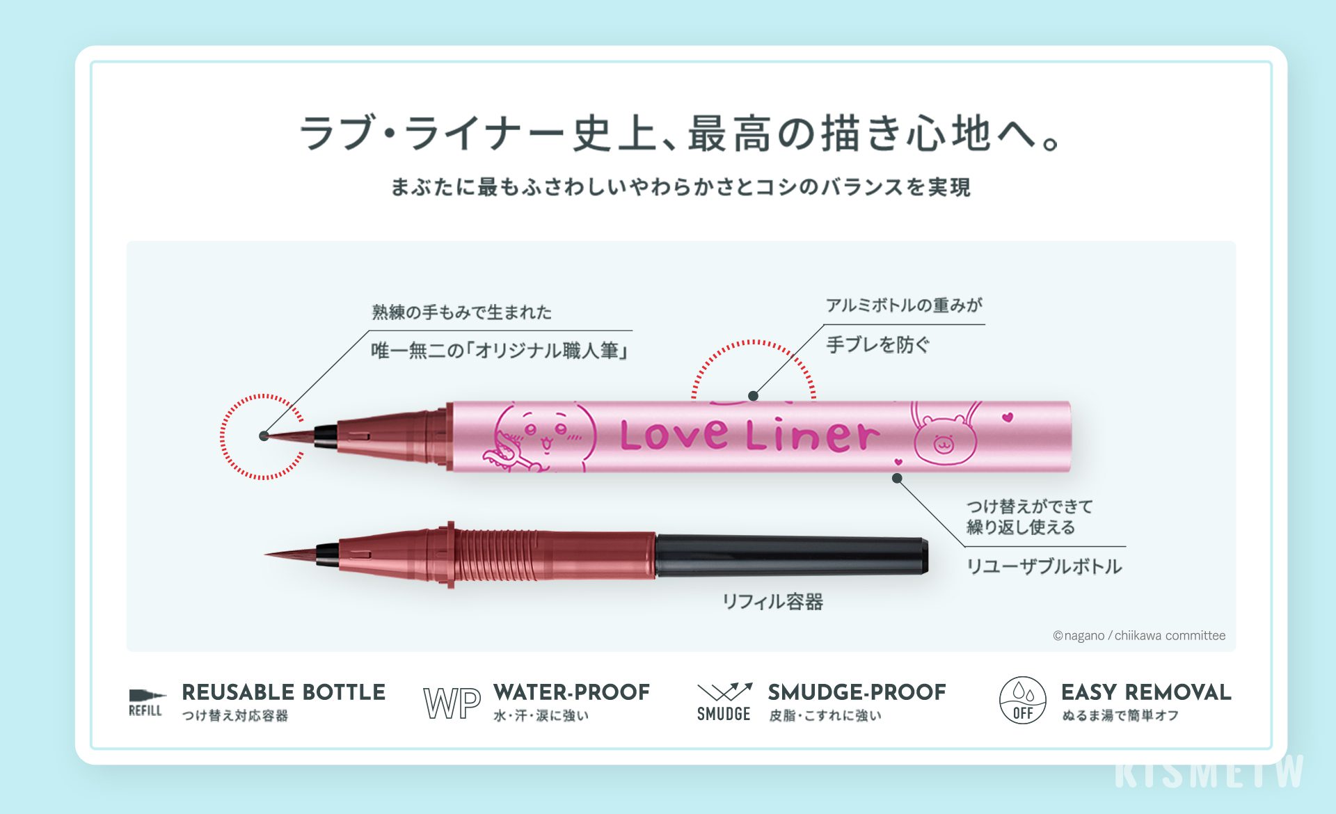 「Love Liner × 吉伊卡哇 Chikawa」限量眼線液！6款角色設計，2月下旬開賣4