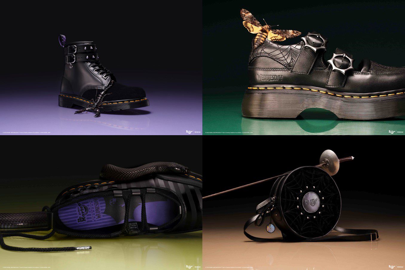 Dr. Martens X Wednesday第二波聯名，暗黑學院風全面進化　1460靴與瑪莉珍鞋詮釋致命哥德魅力 (1)