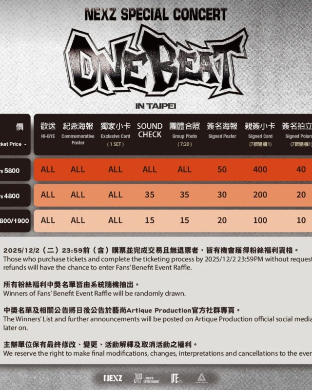 NEXZ 台北完整體首演｜JYP次世代國際團2026年登台揭開年度音樂焦點3