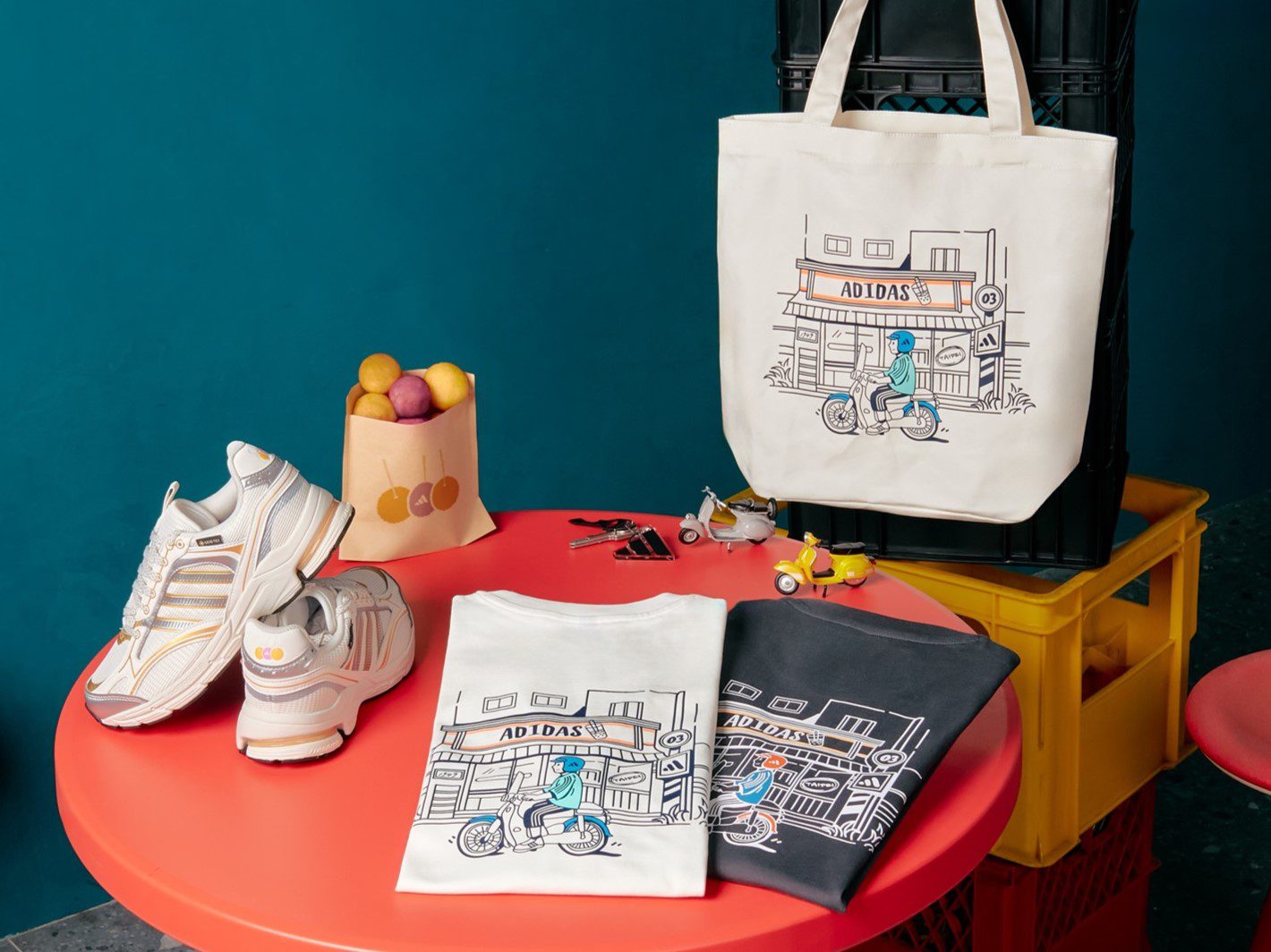 街頭插畫風格激發台味靈感｜adidas全新系列結合地瓜球與機車日常 (1)