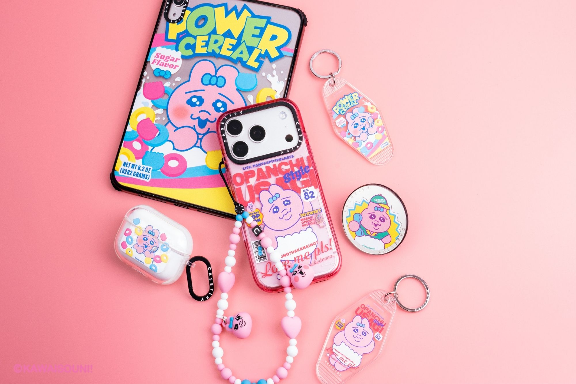 粉色萌兔魅力席捲配件界 Opanchu Usagi x CASETiFY 聯名系列登場2