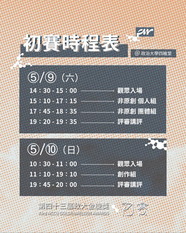 政大金旋獎初賽登場｜四維堂見證學生音樂能量 2