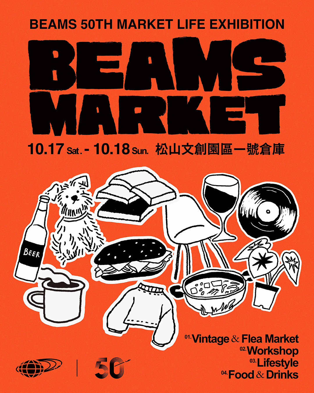 BEAMS 50週年Market Life Exhibition松菸兩日登場